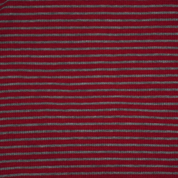 Express Waffle Thermal Sweater Red & Gray Thin Stripe Men Size XL - Picture 4 of 5
